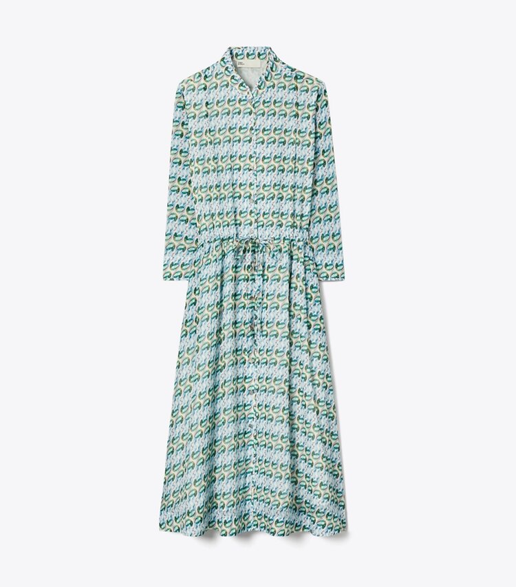 Tory Burch designer copricostume Chemisier stampato in Blue Glass Swan Allover front