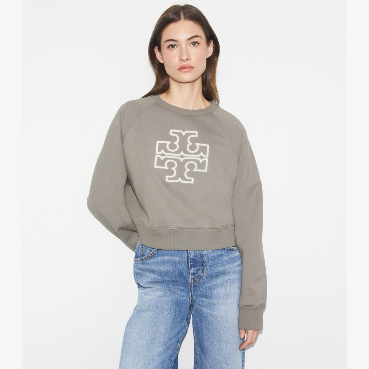 Chenille Logo Crewneck: Women's Designer Sweaters | Tory Sport