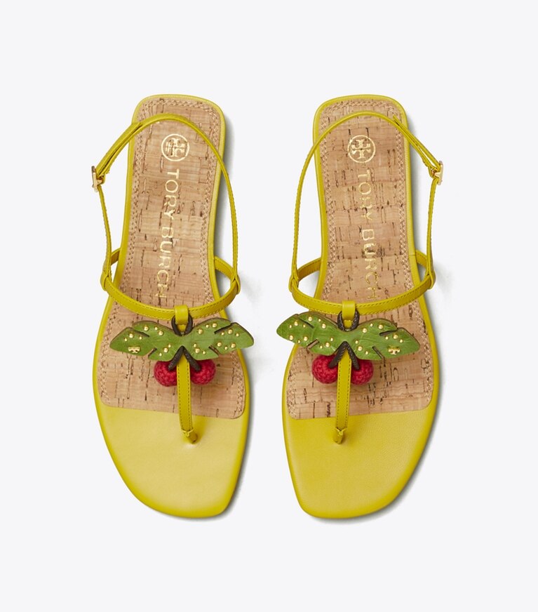 Yellow tory burch on sale sandals