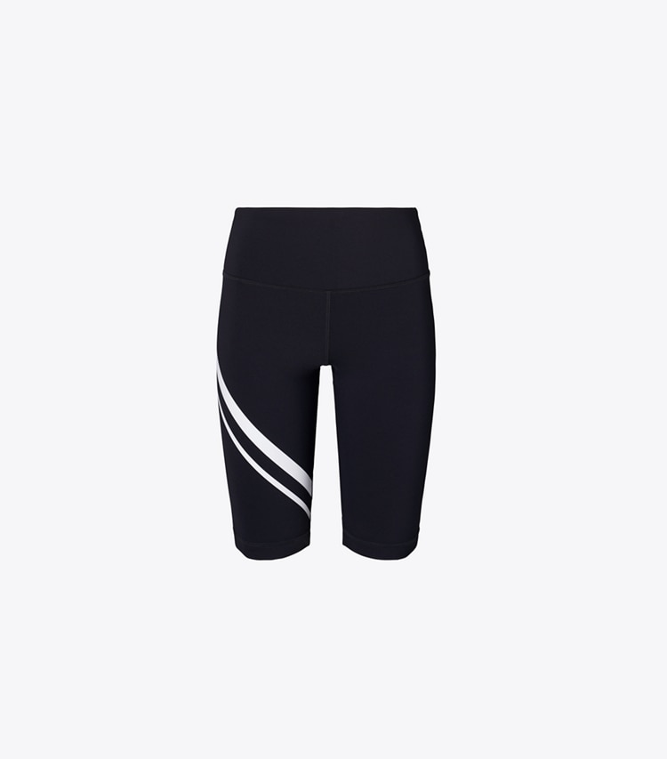 Tory Burch designer bottoms Chevron Bike Short in BLACK front