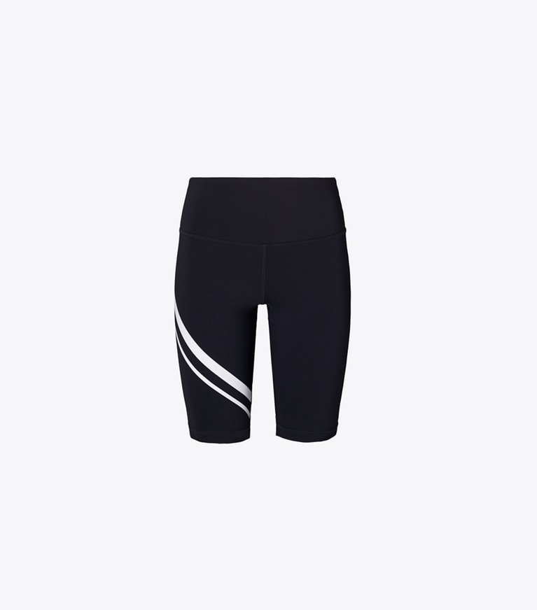 Tory Burch designer unterteile Chevron-Bikershorts in BLACK front