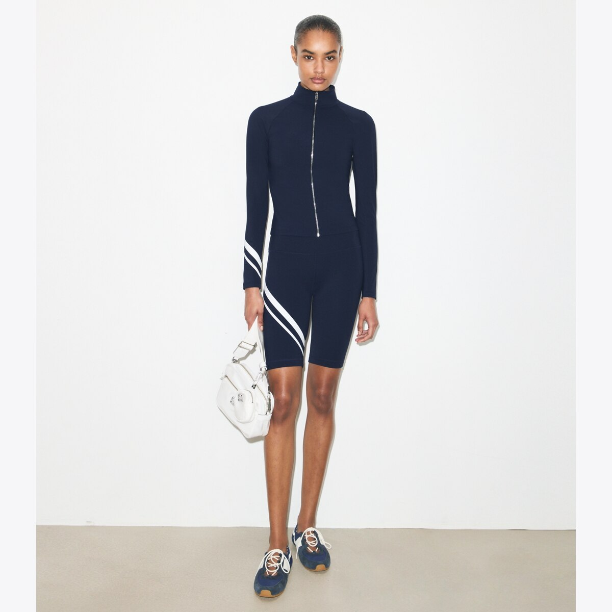 Chevron Full-Zip Jacket: Women's Designer Tops | Tory Burch CA