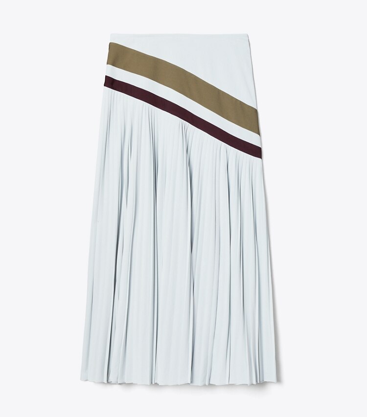 Tory Sport designer bottoms Chevron Pleated Skirt in Ballet Blue front