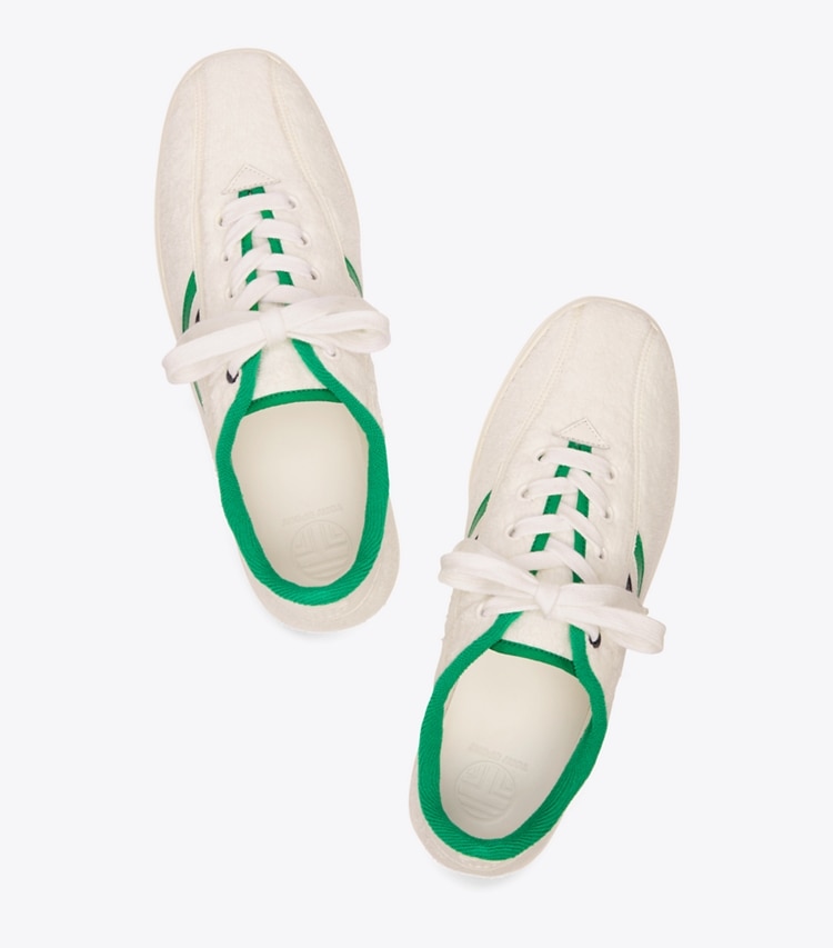 Tory Sport designer sneakers Chevron Terry Sneakers in Snow White/Vineyard overhead