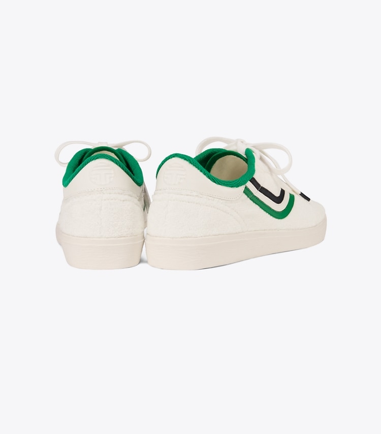 Tory Sport designer sneakers Chevron Terry Sneakers in Snow White/Vineyard side