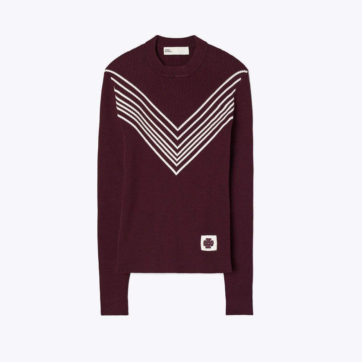 Tory Burch Tapestry Jacquard Merino Wool Crewneck Sweater