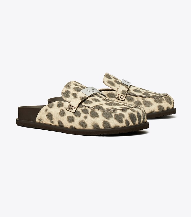 Tory Burch diseñador zapatos planos Chinela LeeLee en CHEETAH SPOTS ángulo