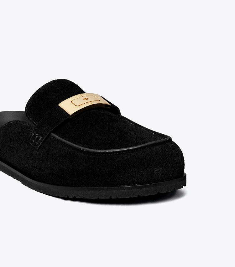 Tory Burch diseñador zapatos planos Chinela LeeLee en PERFECT BLACK detalle