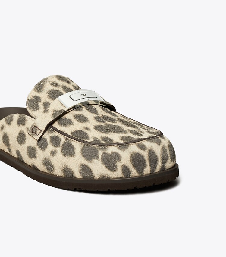 Tory Burch diseñador zapatos planos Chinela LeeLee en CHEETAH SPOTS detalle