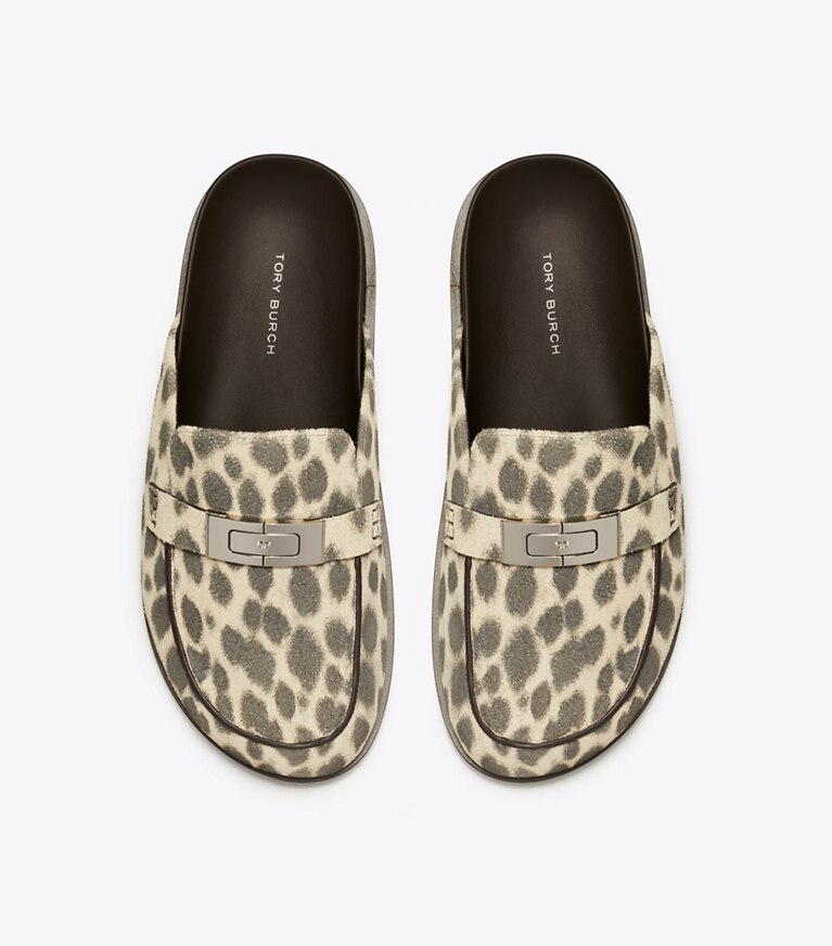 Tory Burch diseñador zapatos planos Chinela LeeLee en CHEETAH SPOTS vista superior