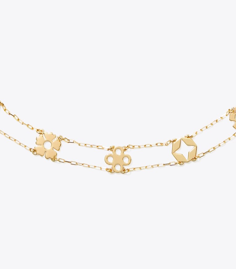 Tory Burch designer halsketten Chokerkette in Tory Gold front
