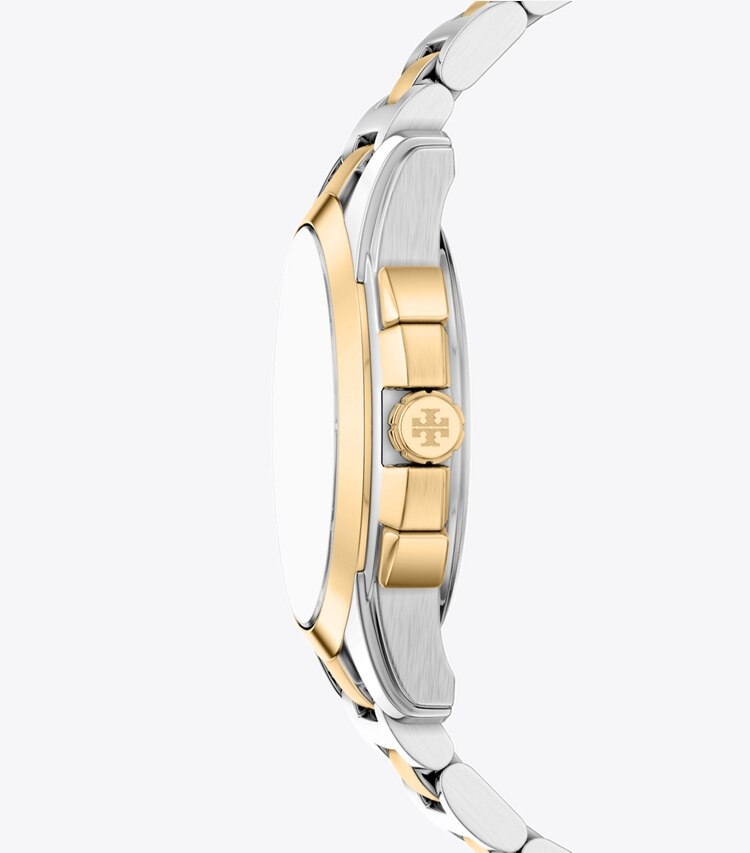 Tory Burch designer montres bracelet Chronographe Miller dans MOP/TWO-TONE de côté
