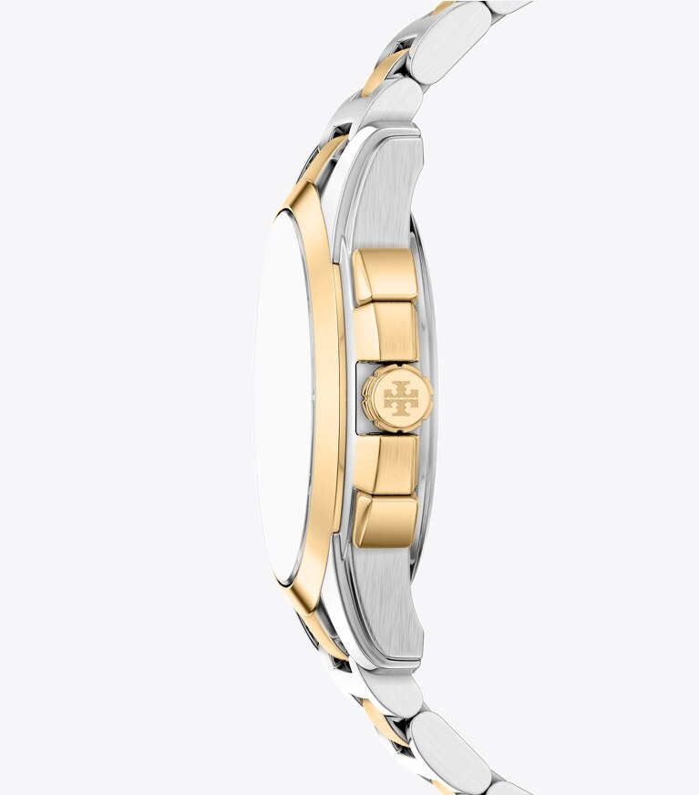 Tory Burch designer montres bracelet Chronographe Miller dans MOP/TWO-TONE de côté