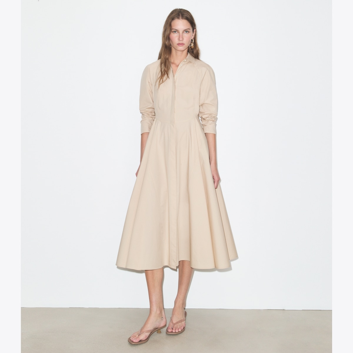 CINCHED COTTON SHIRTDRESS - thumbnail 2