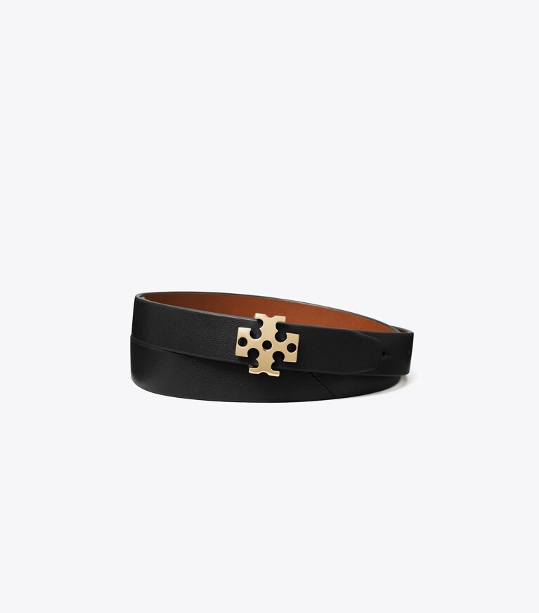 Tory Burch diseñador cinturones Cinturón con logo de 2,5 cm en Black frontal