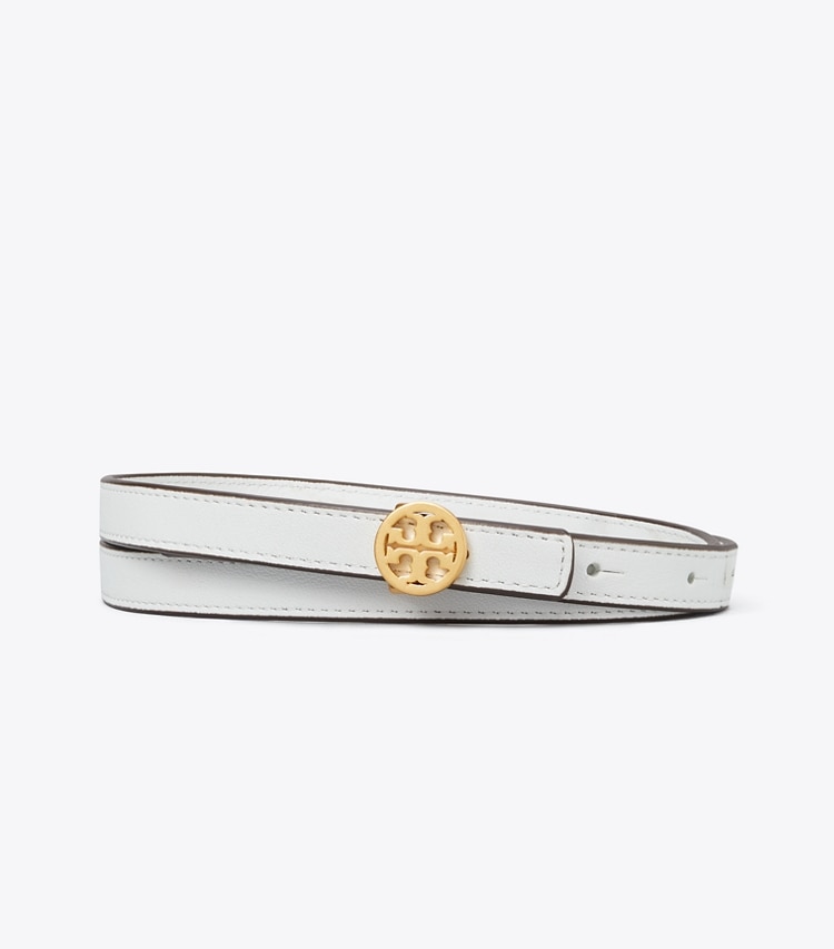 Tory Burch diseñador cinturones Cinturón fino con doble T en Longan frente