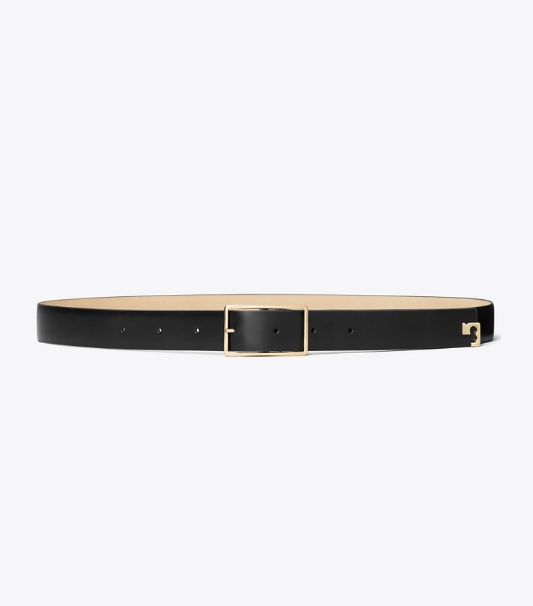 Tory Burch diseñador cinturones Cinturón Gigi en Black / GOLD adicional