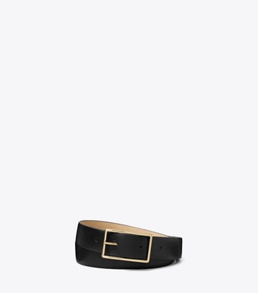 Tory Burch diseñador cinturones Cinturón Gigi en Black / GOLD frente