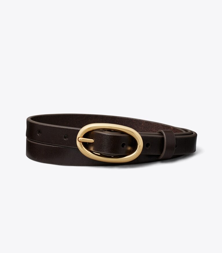 Tory Burch diseñador cinturones Cinturón mediano con hebilla Pierced en Amarena frente