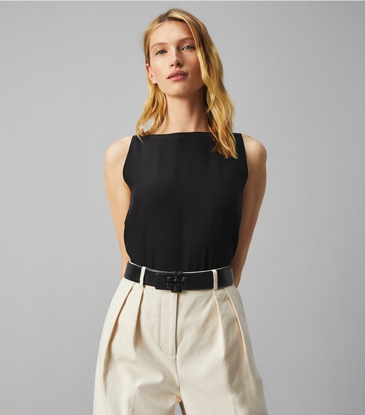 Tory Burch designer cinture Cintura Eleanor in Black accessory on model