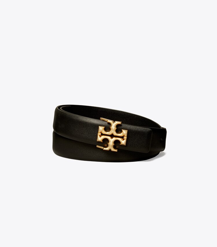Tory Burch designer cinture Cintura Eleanor da 2,5 cm in Black / GOLD front