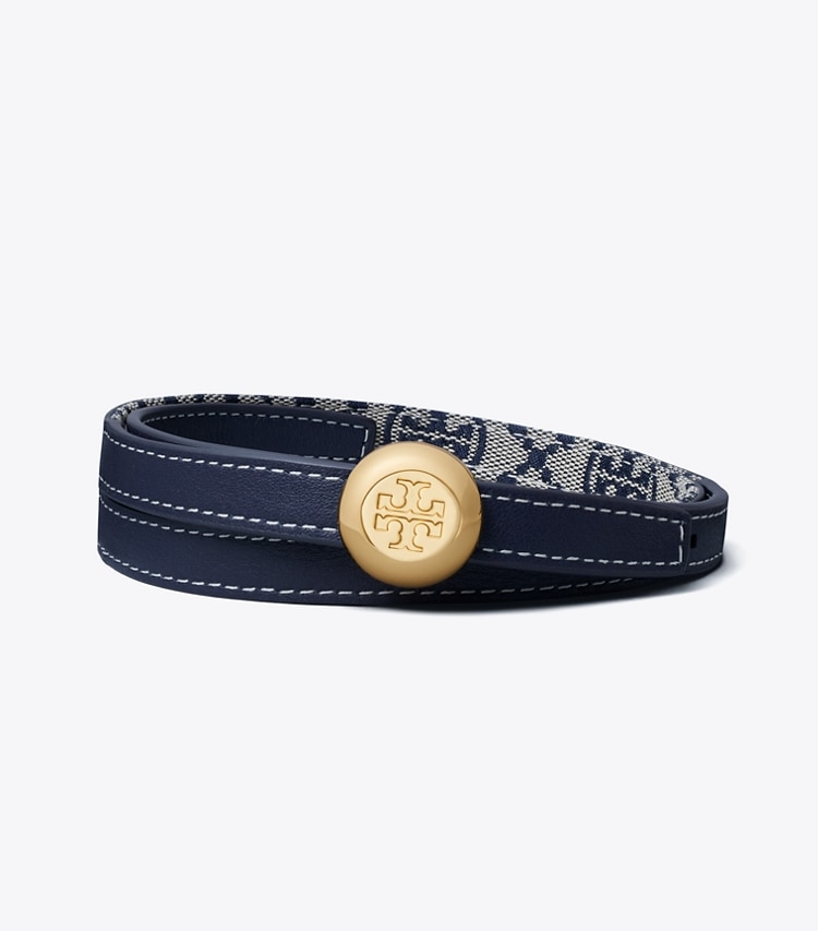 Tory Burch designer cinture Cintura reversibile Romy in Tory Navy indietro