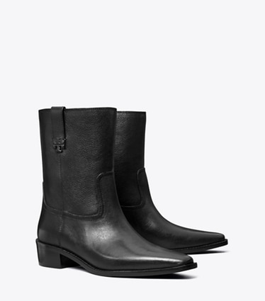 Tory Burch designer ankle boots City Western Ankle Boot in PERFECT BLACK angle