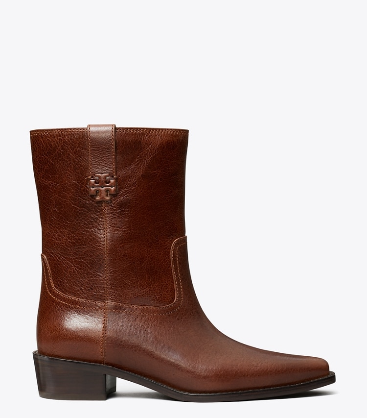 Tory Burch designer ankle boots City Western Ankle Boot in SIERRA COGNAC side