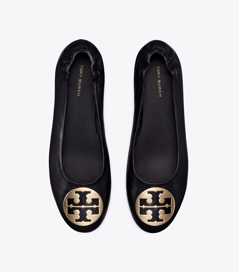 Tory Burch designer loafers Claire Ballerina in BLACK angle