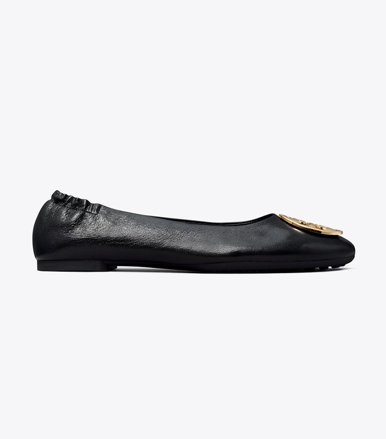 Tory Burch designer loafers Claire Ballerina in BLACK angle