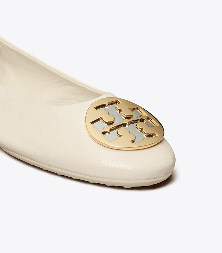 Tory Burch designer flats Claire Ballet in NEW IVORY angle