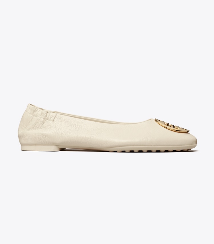 Tory Burch designer flats Claire Ballet in NEW IVORY side