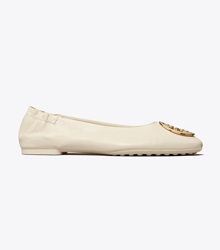 Tory Burch designer flats Claire Ballet in NEW IVORY angle