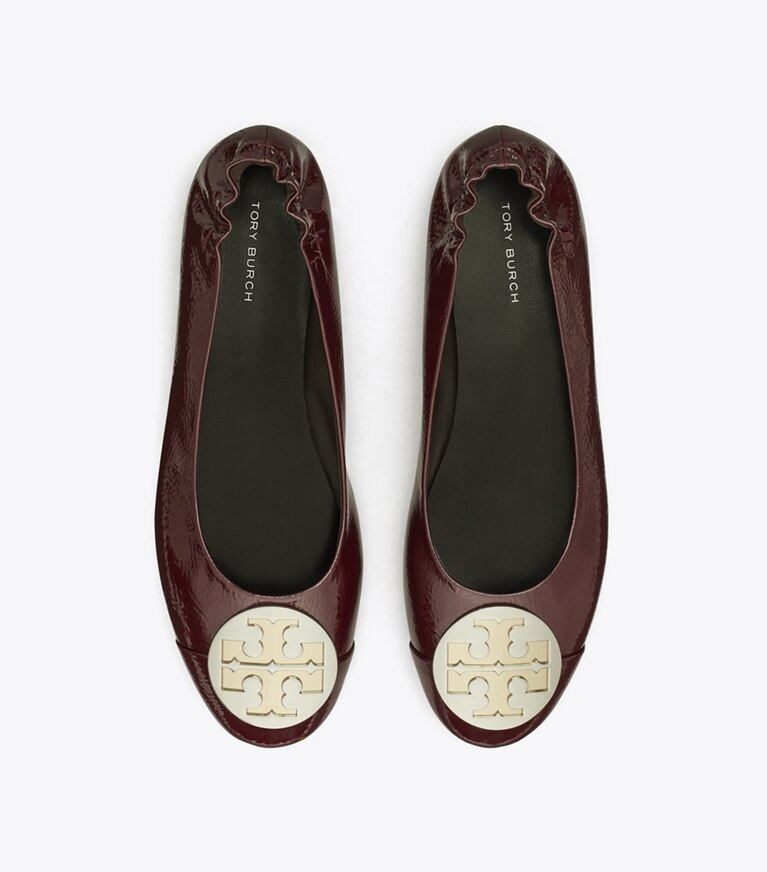 Burgundy tory hot sale burch flats