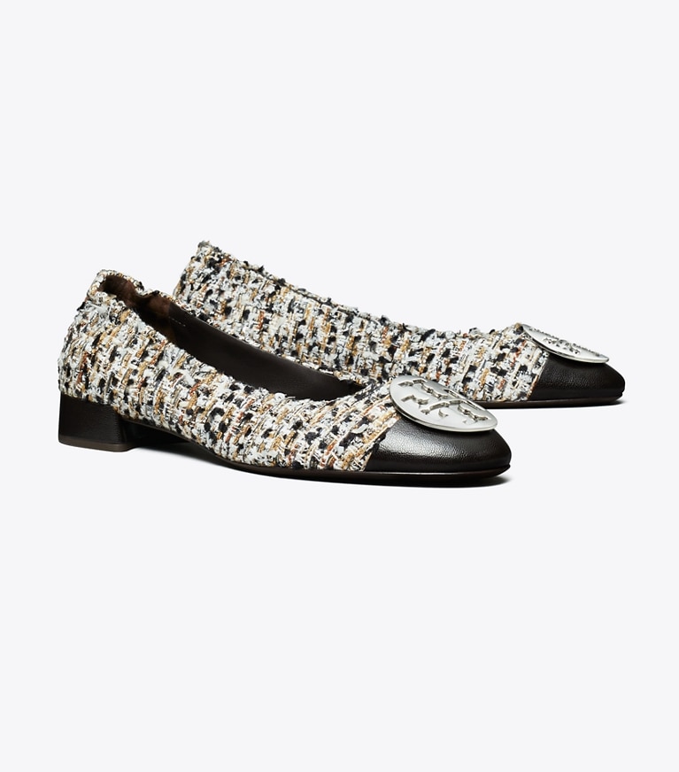 Tory Burch designer フラット クレア ヒールバレエ ワイド in GRANOLA TWEED / JOHN COCO angle
