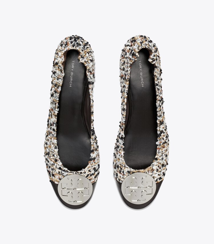 Tory Burch designer フラット クレア ヒールバレエ ワイド in GRANOLA TWEED / JOHN COCO オーバーヘッド