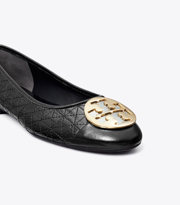 Tory Burch designer flats Claire Quilted Ballet in PERFECT BLACK angle