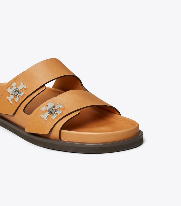 Tory Burch designer sandales Claquettes à fermoir tourniquet in CAMELLO angle
