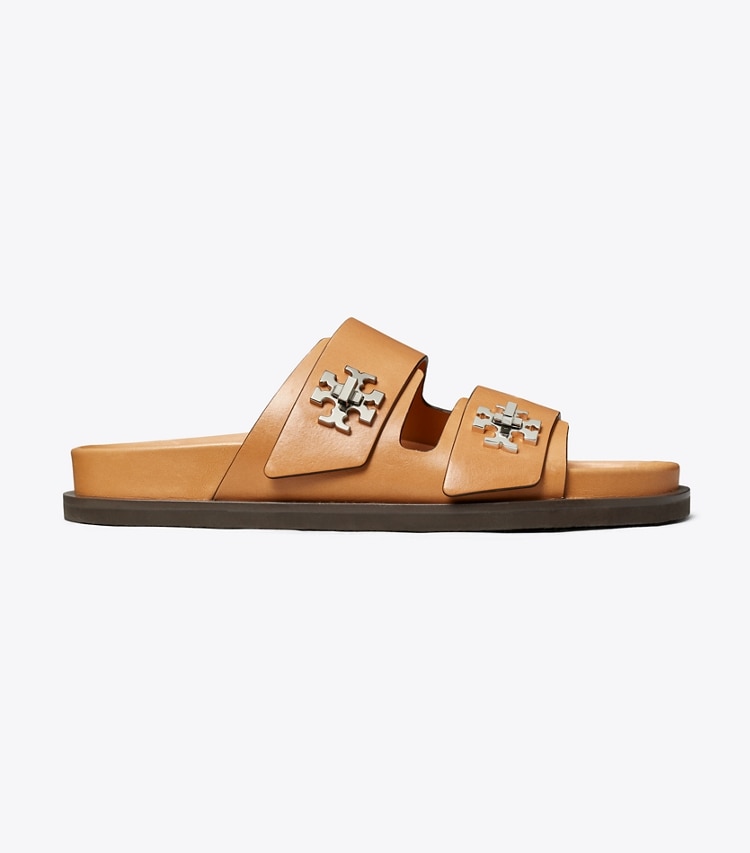Tory Burch designer sandales Claquettes à fermoir tourniquet in CAMELLO side