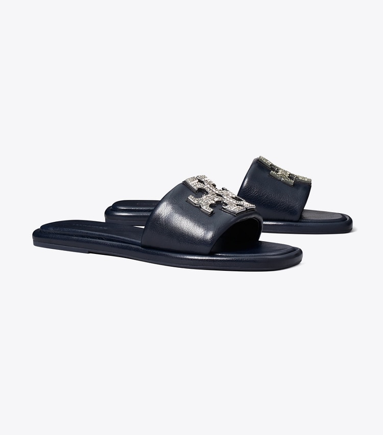 Tory Burch designer sandales Claquettes Deco Double T in NEW NAVY angle