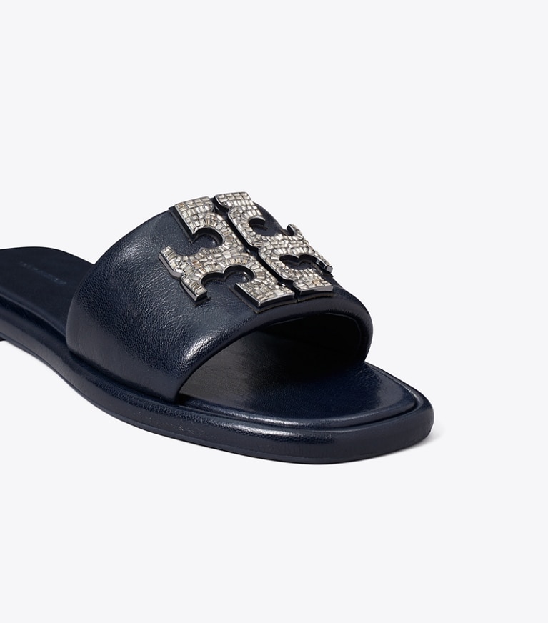 Tory Burch designer sandales Claquettes Deco Double T in NEW NAVY angle