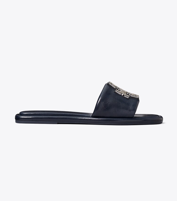 Tory Burch designer sandales Claquettes Deco Double T in NEW NAVY side