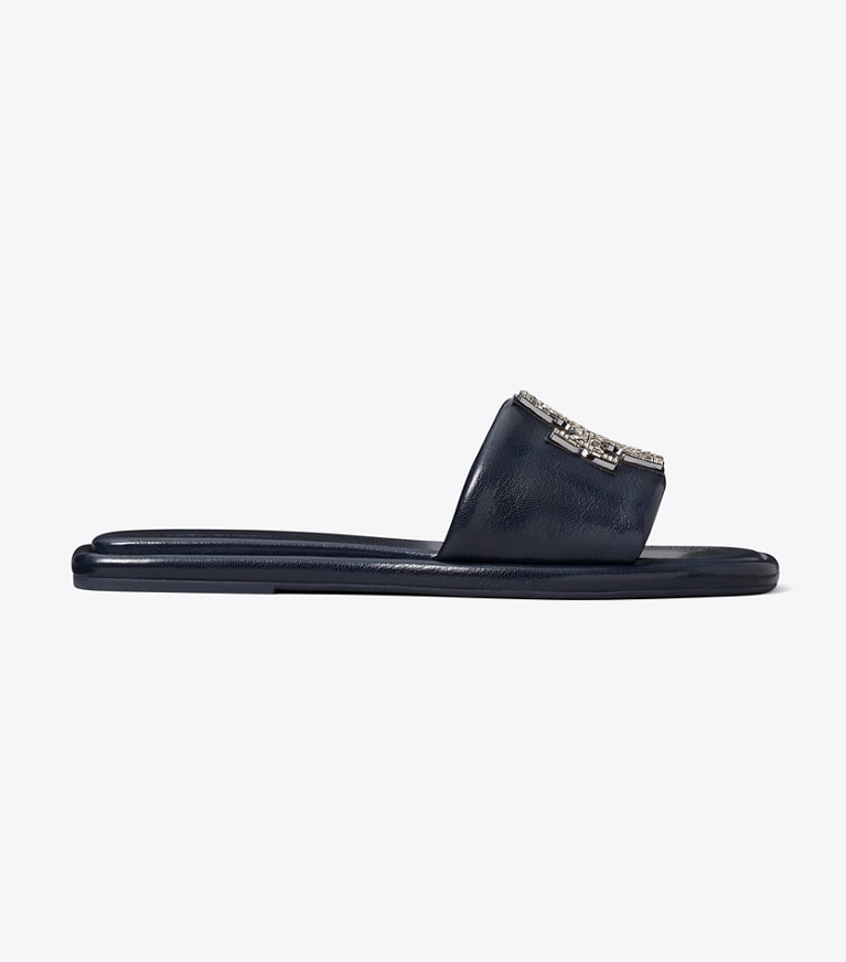 Tory Burch designer sandales Claquettes Deco Double T in NEW NAVY angle