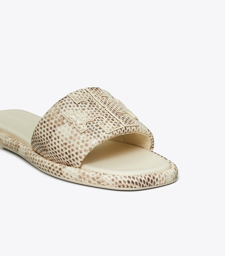 Tory Burch designer sandales Claquettes Double T dans SMOKE ROCCIA détails