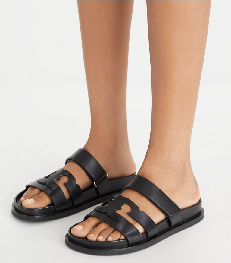 Tory Burch designer sandales Claquettes Ines in PERFECT BLACK angle