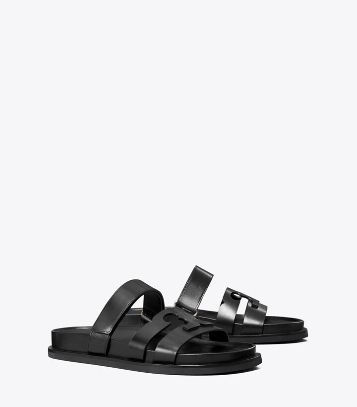 Tory Burch designer sandales Claquettes Ines dans PERFECT BLACK angle