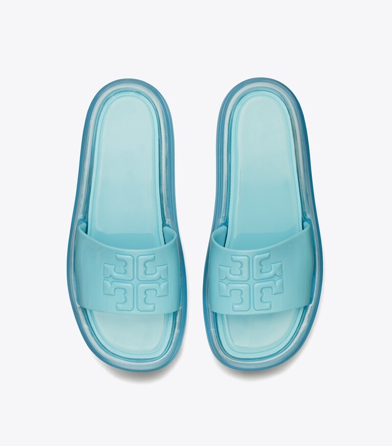 Tory Burch designer sandales Claquettes Jelly Bubble in ISLAND BLUE / ISLAND BLUE dessus