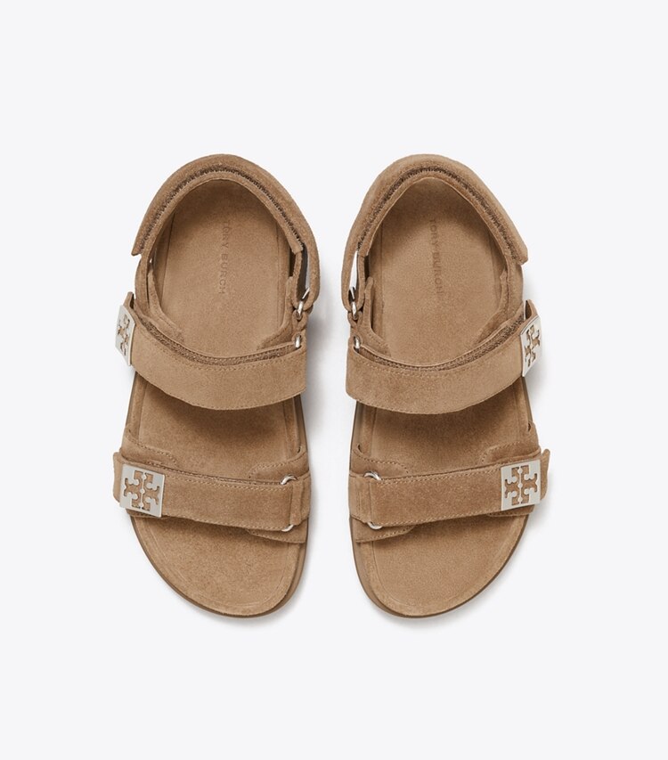 Tory Burch designer sandales Claquettes Mellow in RIVER ROCK / RIVER ROCK / SILVER dessus