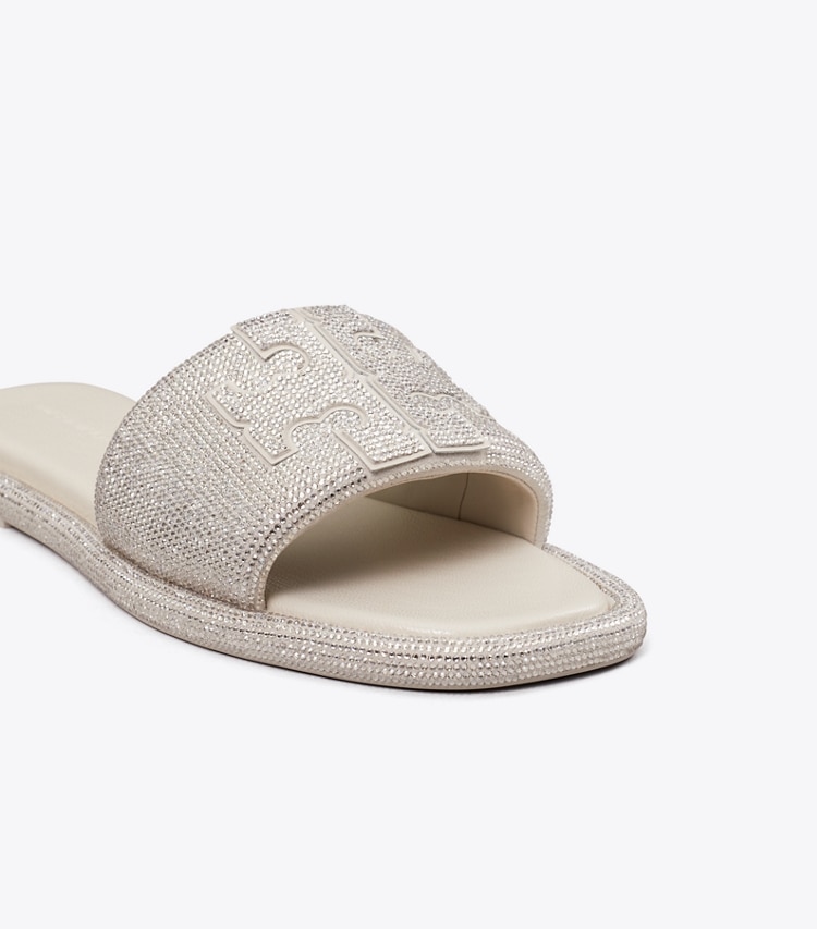 Tory Burch designer sandales Claquettes Pavé Double T dans PEARL détails