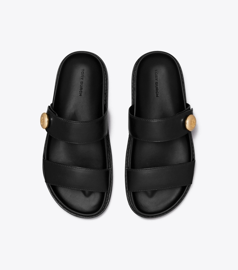 Tory Burch designer sandales Claquettes Romy in PERFECT BLACK angle